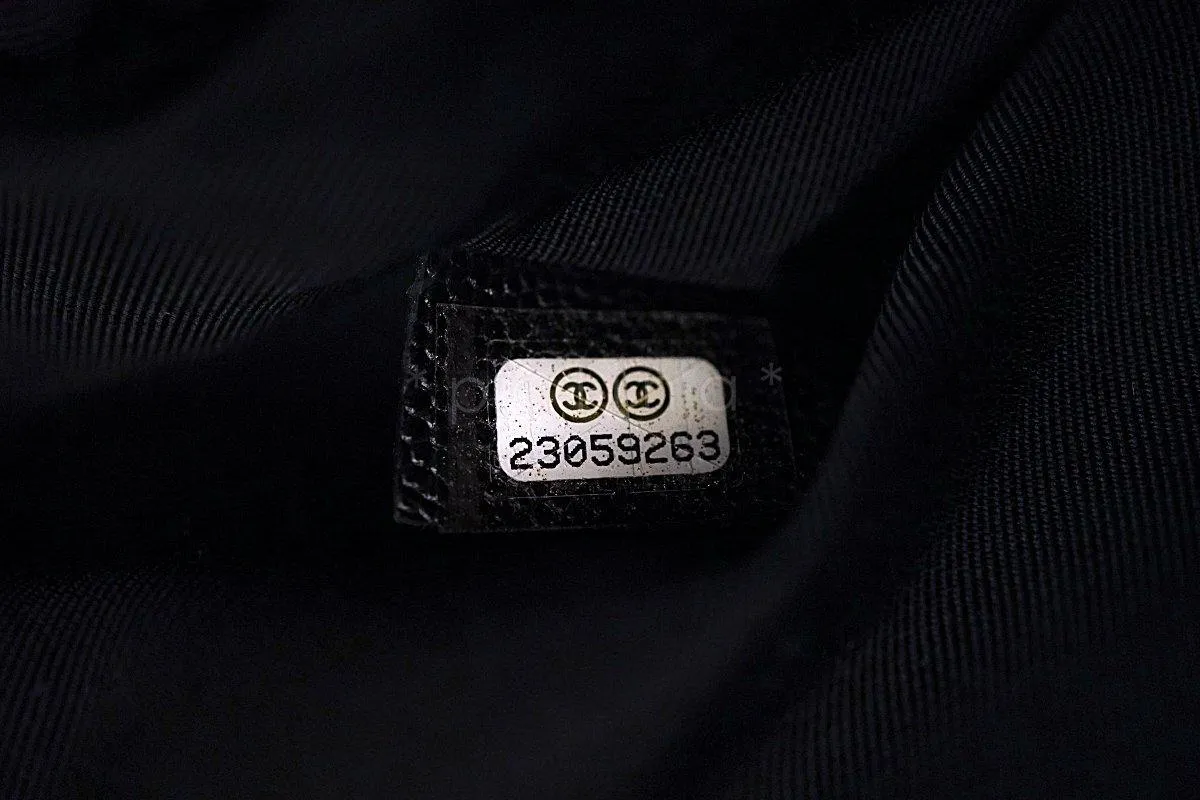 17S Chanel Black Caviar Classic Quilted O Case Clutch Purse Bag Large GHW