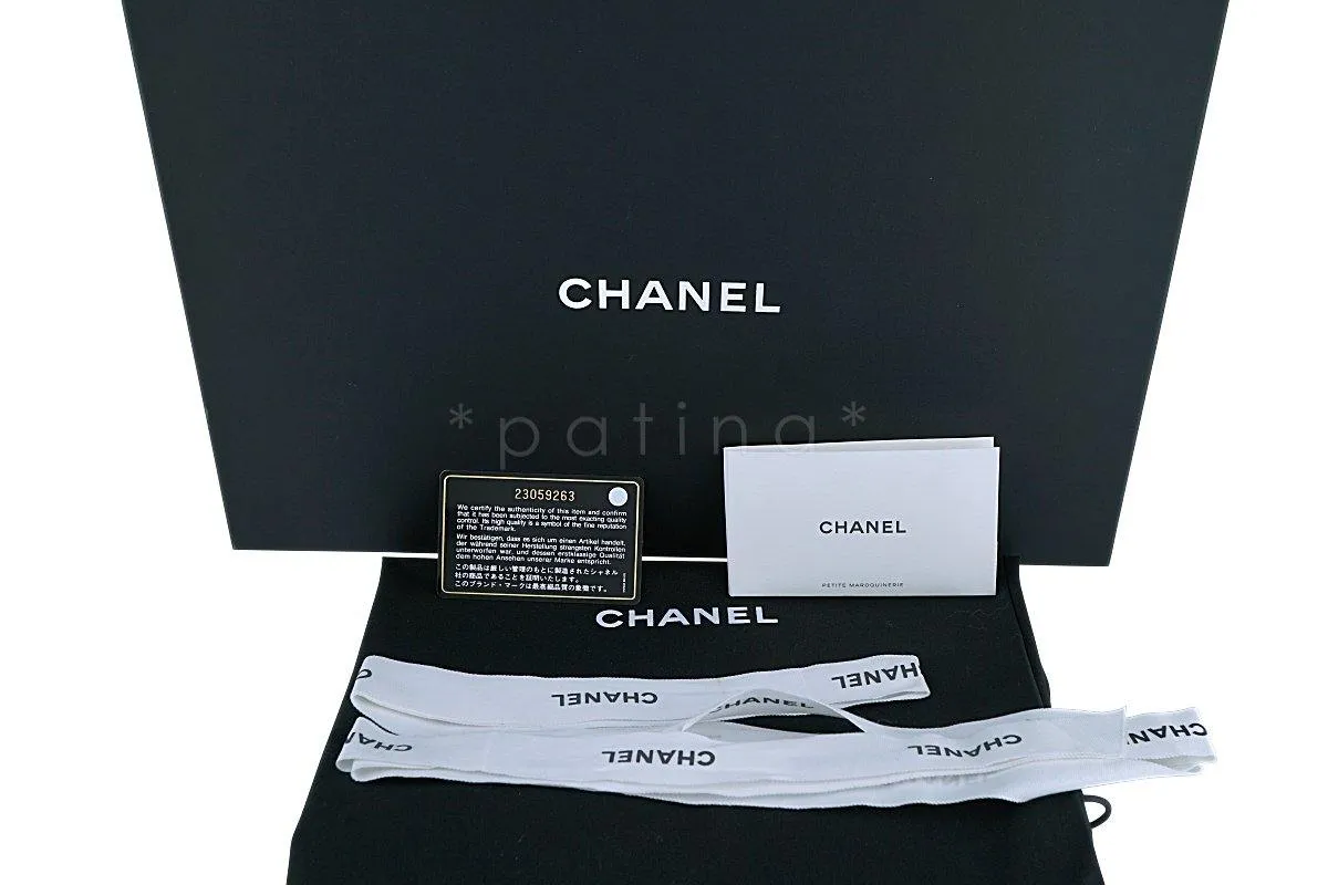 17S Chanel Black Caviar Classic Quilted O Case Clutch Purse Bag Large GHW