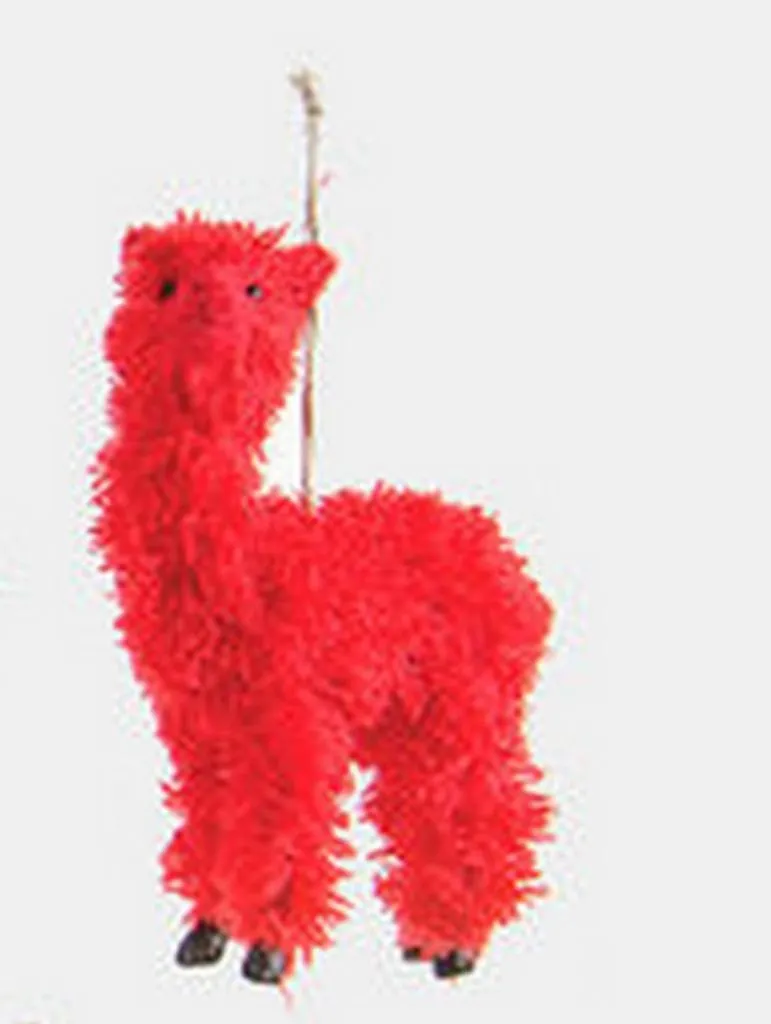 180 Degrees Llama Fuzzy Fur Plush Mexican Christmas Ornament
