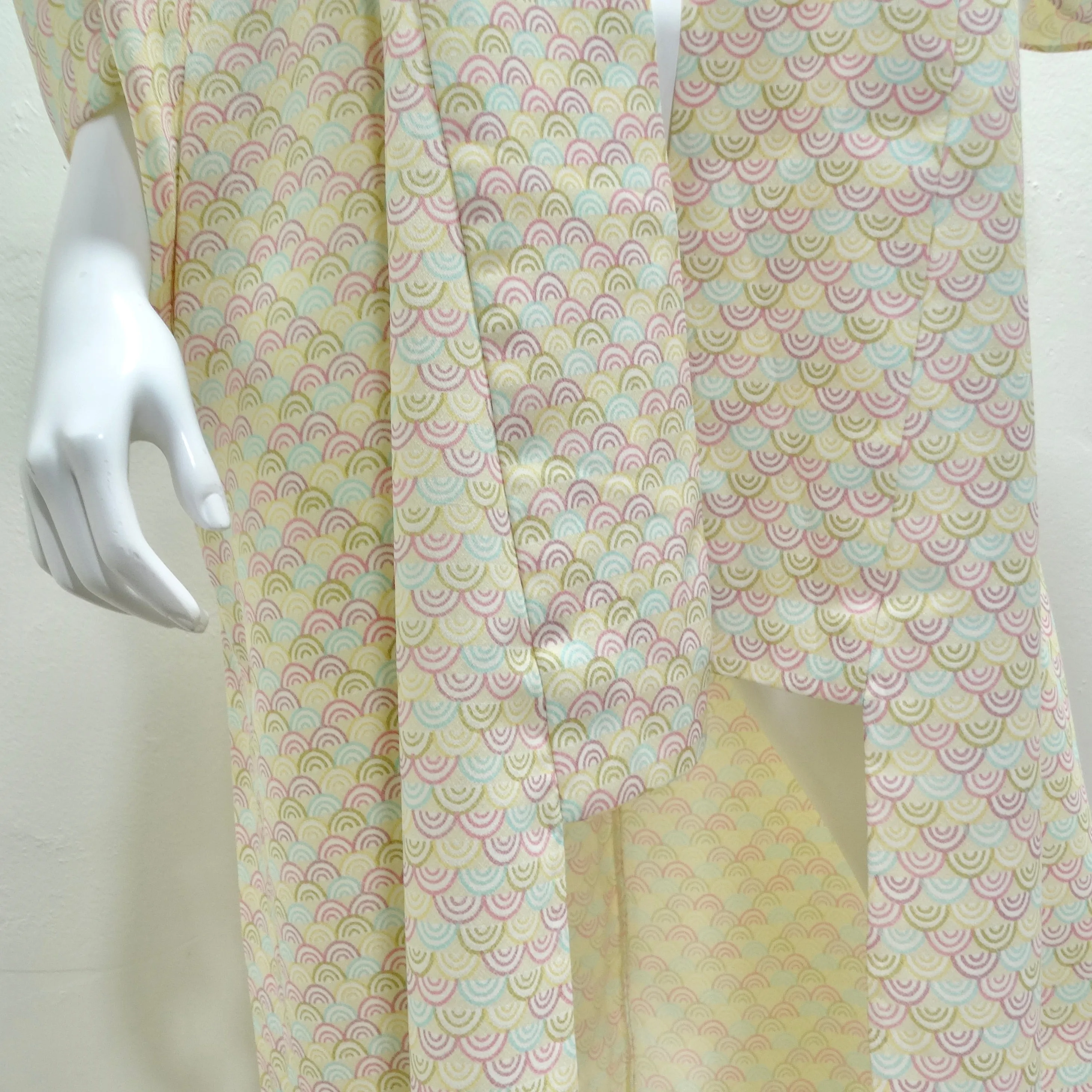 1970s Handmade Japanese Ivory Cotton Long Kimono