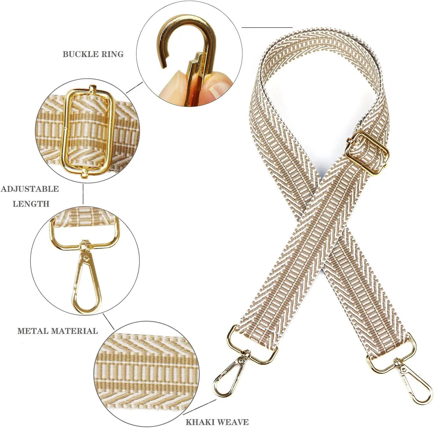 1.97" Wide Purse Strap, Adjustable Handbag Strap Replacement Shoulder Crossbody Bag Strap