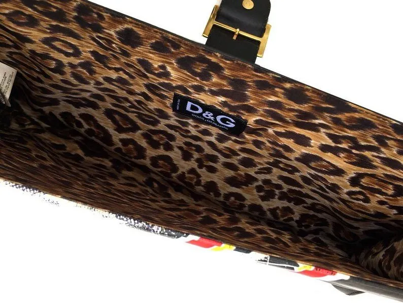 1990s DOLCE & GABBANA ROCK  BAND BLACK LARGE ENVELOPPE BAG