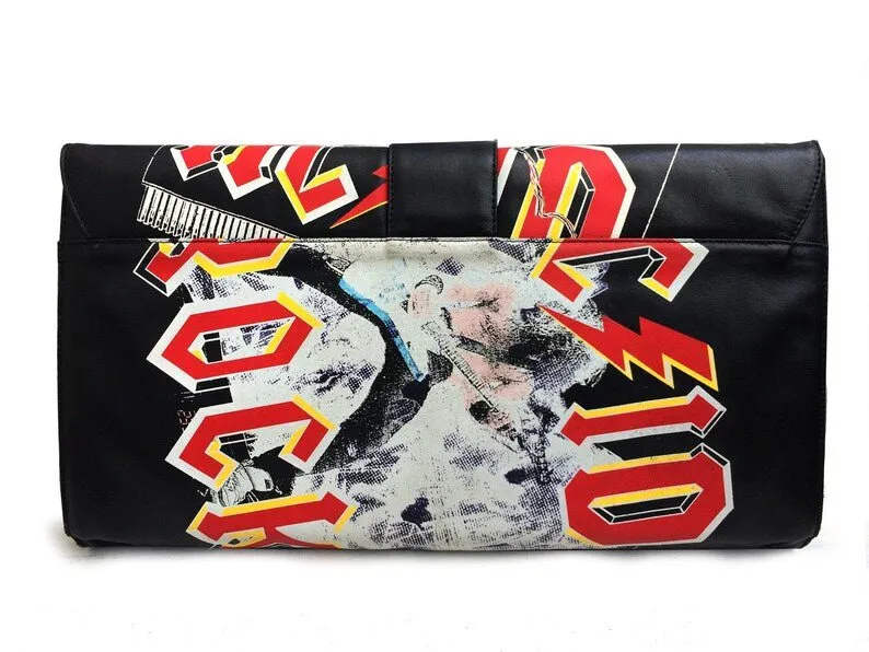 1990s DOLCE & GABBANA ROCK  BAND BLACK LARGE ENVELOPPE BAG