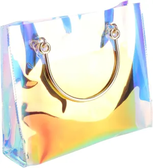 1Set Transparent PVC Crossbody Messenger Bag with Chain Stylish One Shoulder Tote for Women Versatile Fashionable Handbag for Shopping Travel and Everyday Use