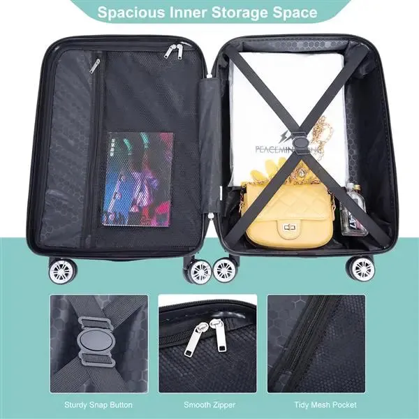 2-piece Luggage Set With ABS Lightweight Luggage And Swivel Wheels- FREE USA SHIPPING