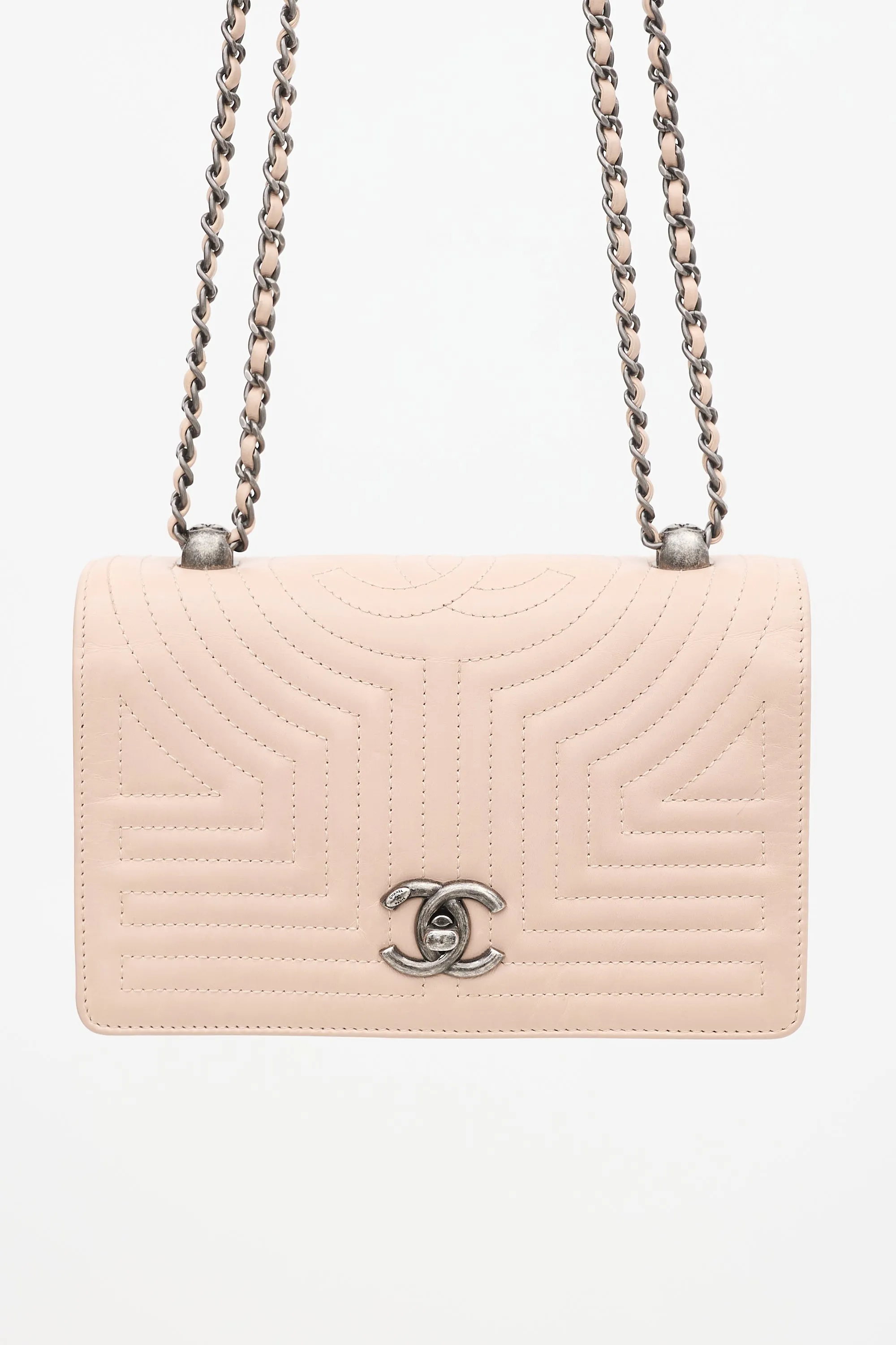 2015 Pink Leather Small Korean Garden Flap Bag