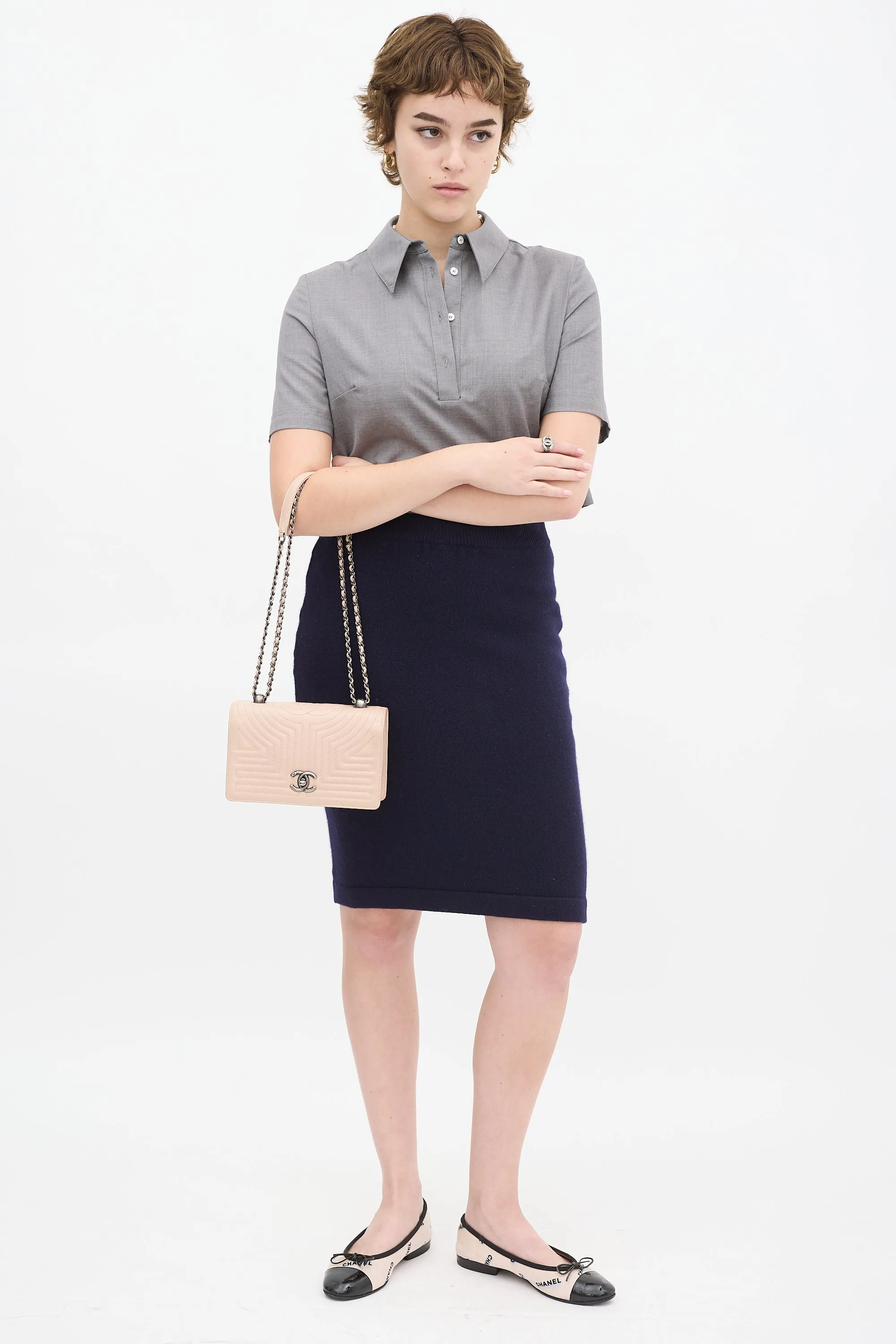 2015 Pink Leather Small Korean Garden Flap Bag