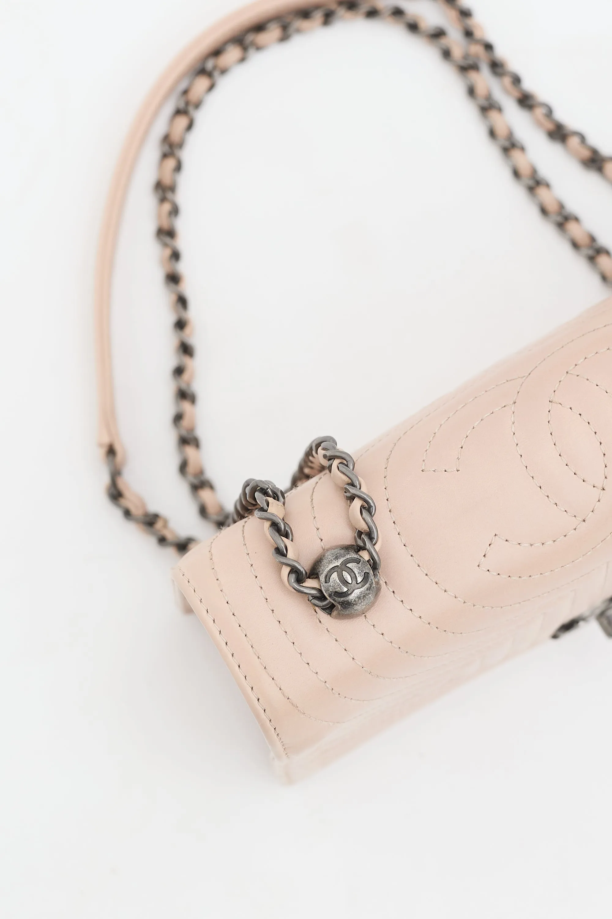 2015 Pink Leather Small Korean Garden Flap Bag