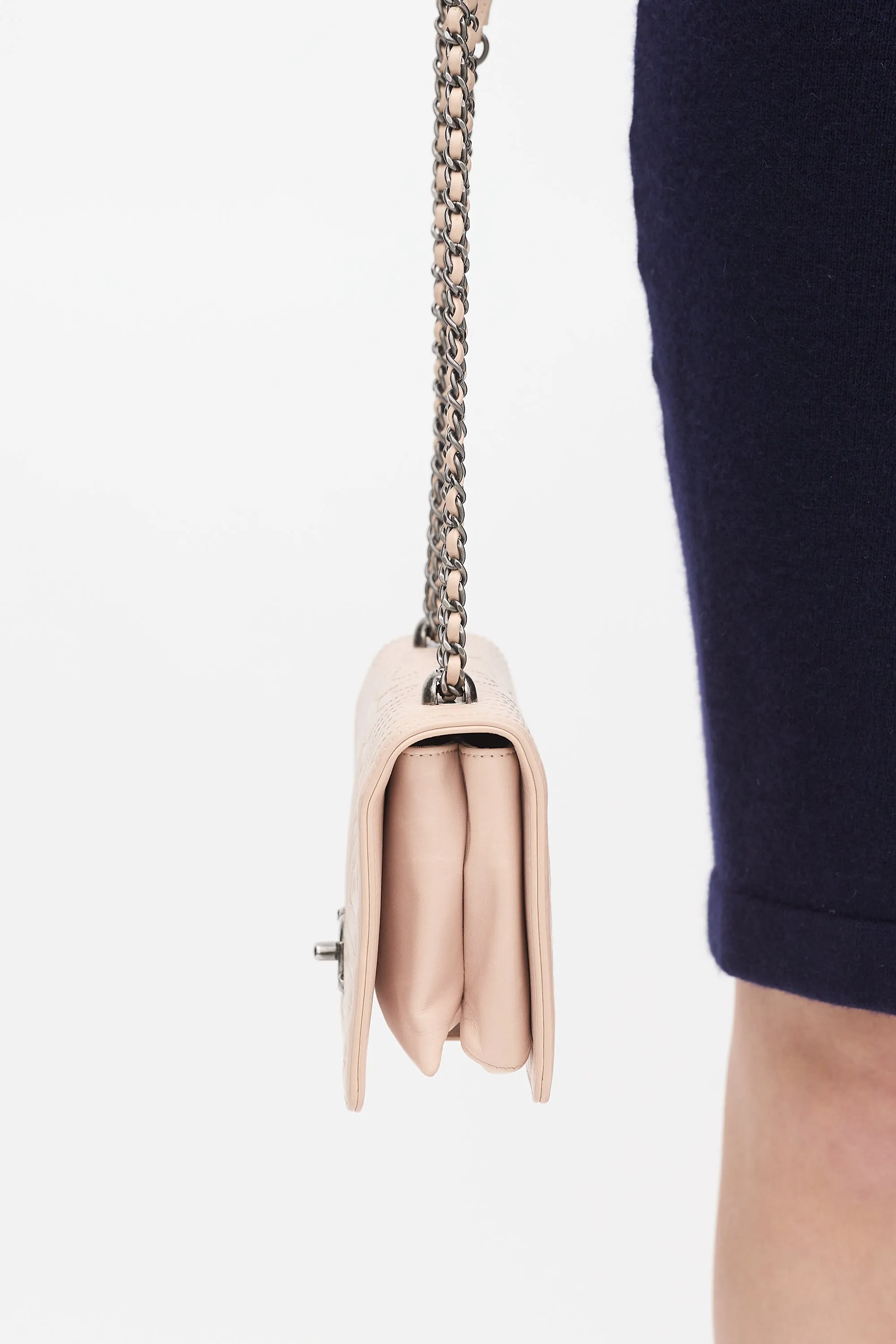 2015 Pink Leather Small Korean Garden Flap Bag