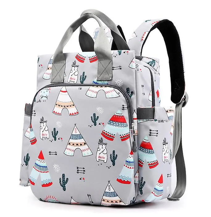 30*13*34cm dark gray Mummy bag, mother and baby outing backpack, portable shoulder 20L large capacity travel backpack AZ13912