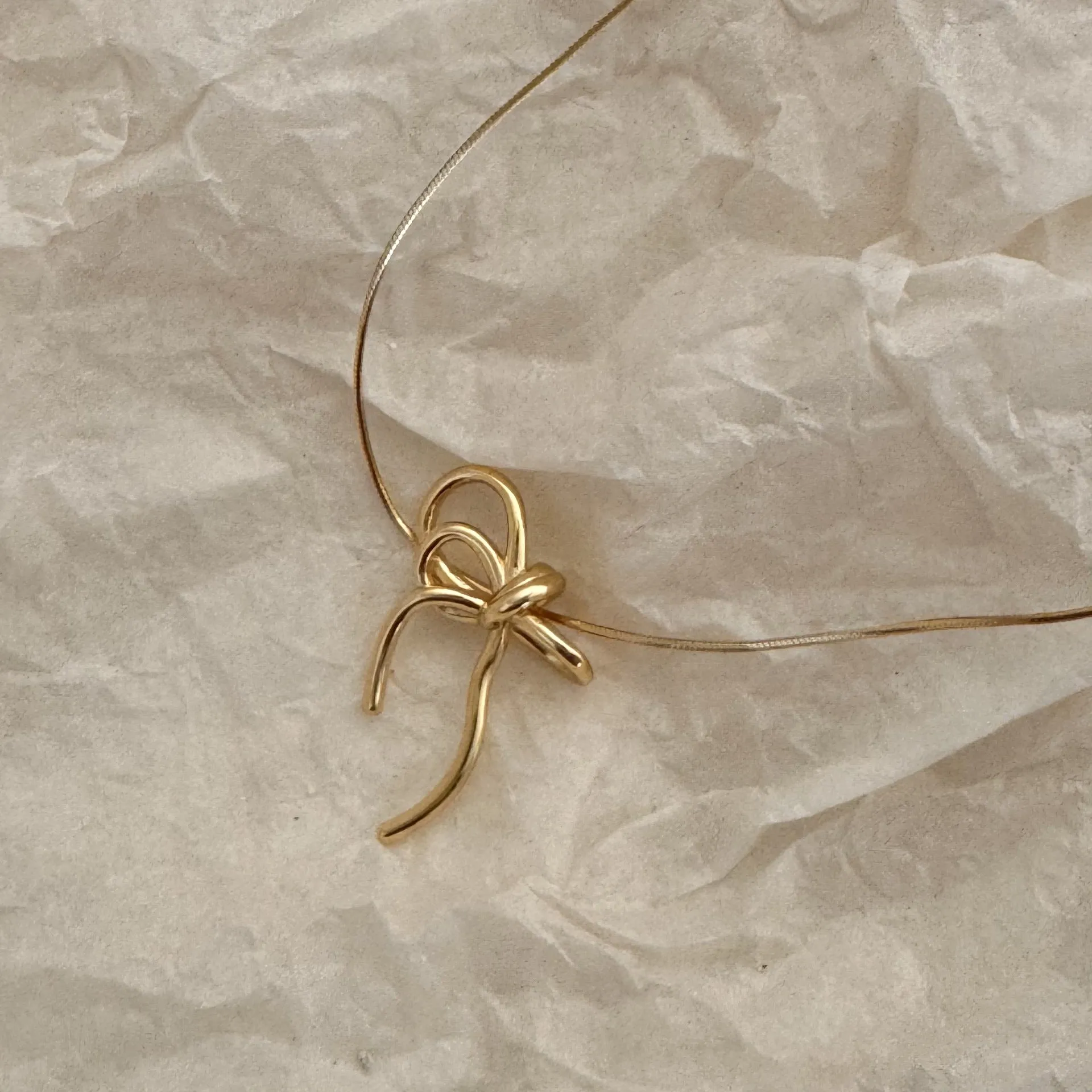 925 Sterling Silver Korean Bowknot Bowknot Silver Electroplating Necklaces