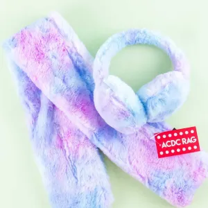 ACDC RAG Purple Cotton Candy Scarf & Earmuffs Set