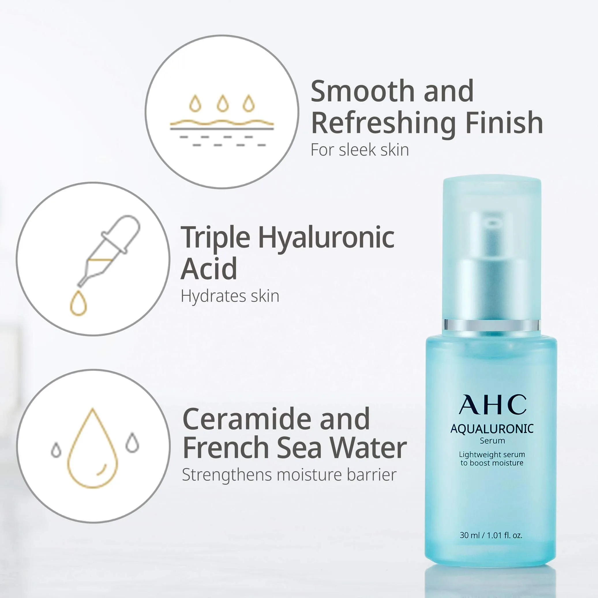 AHC Hydrating Aqualuronic Face Serum Korean Skincare 30 ml