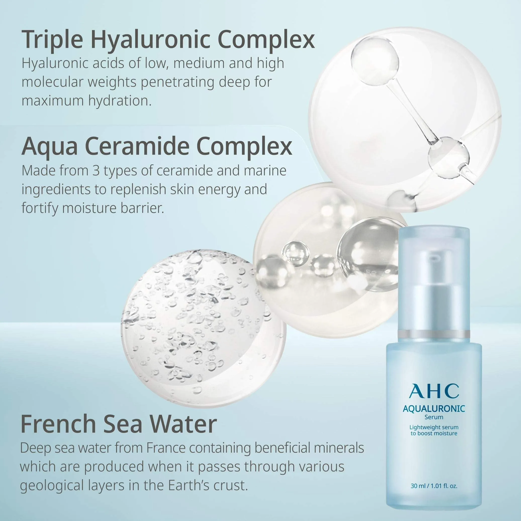 AHC Hydrating Aqualuronic Face Serum Korean Skincare 30 ml