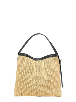 Alexander McQueen Sling Shoulder Bag in Natural/Black/Silver
