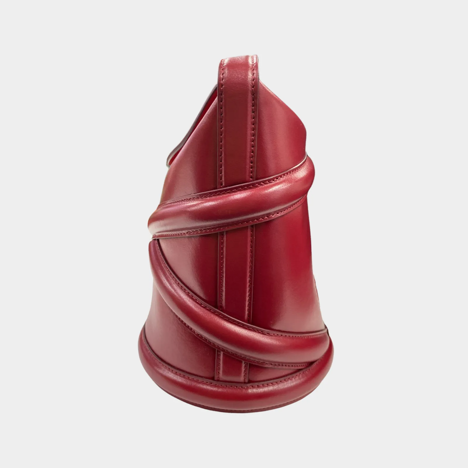 Alexander McQueen women's burgundy leather bucket bag