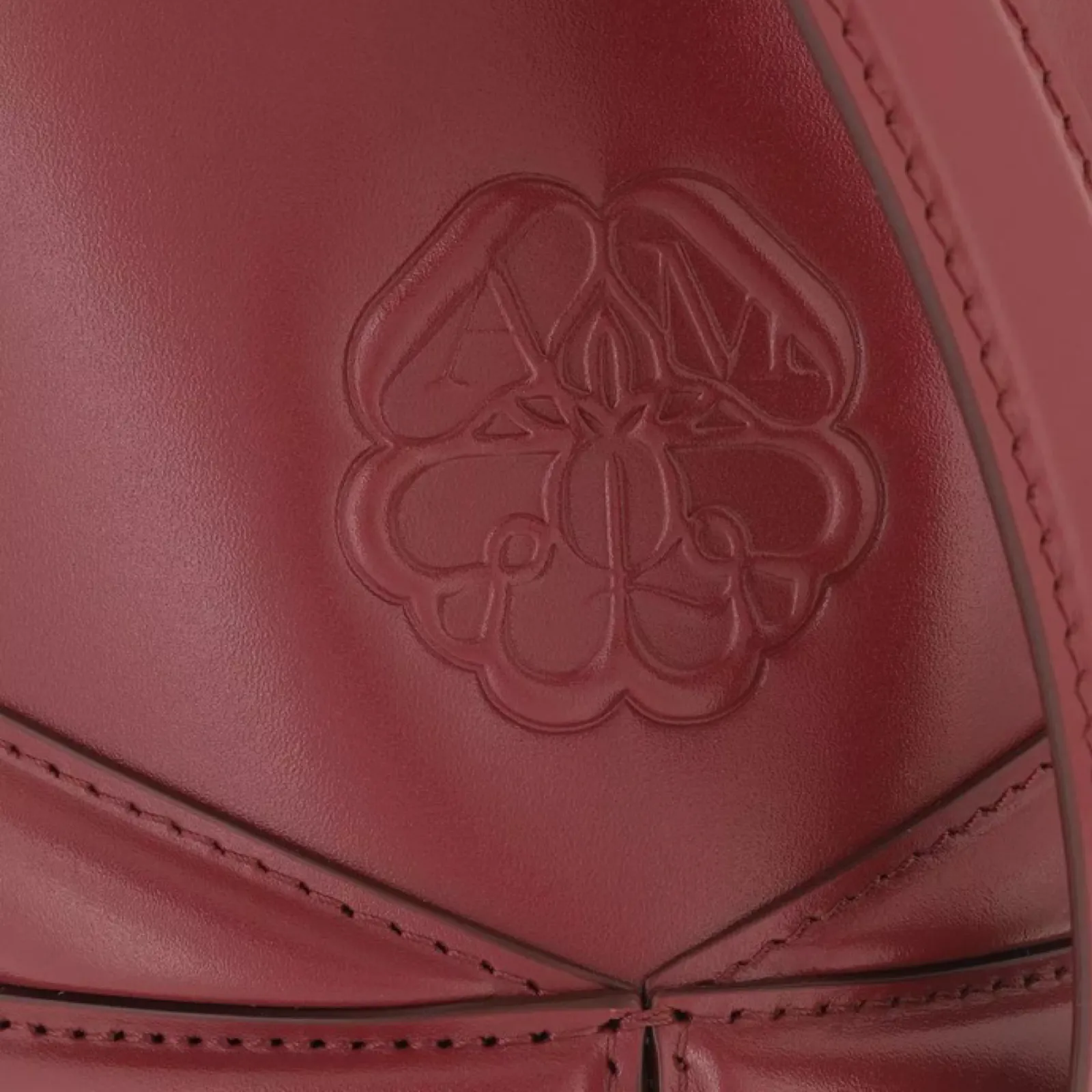 Alexander McQueen women's burgundy leather bucket bag