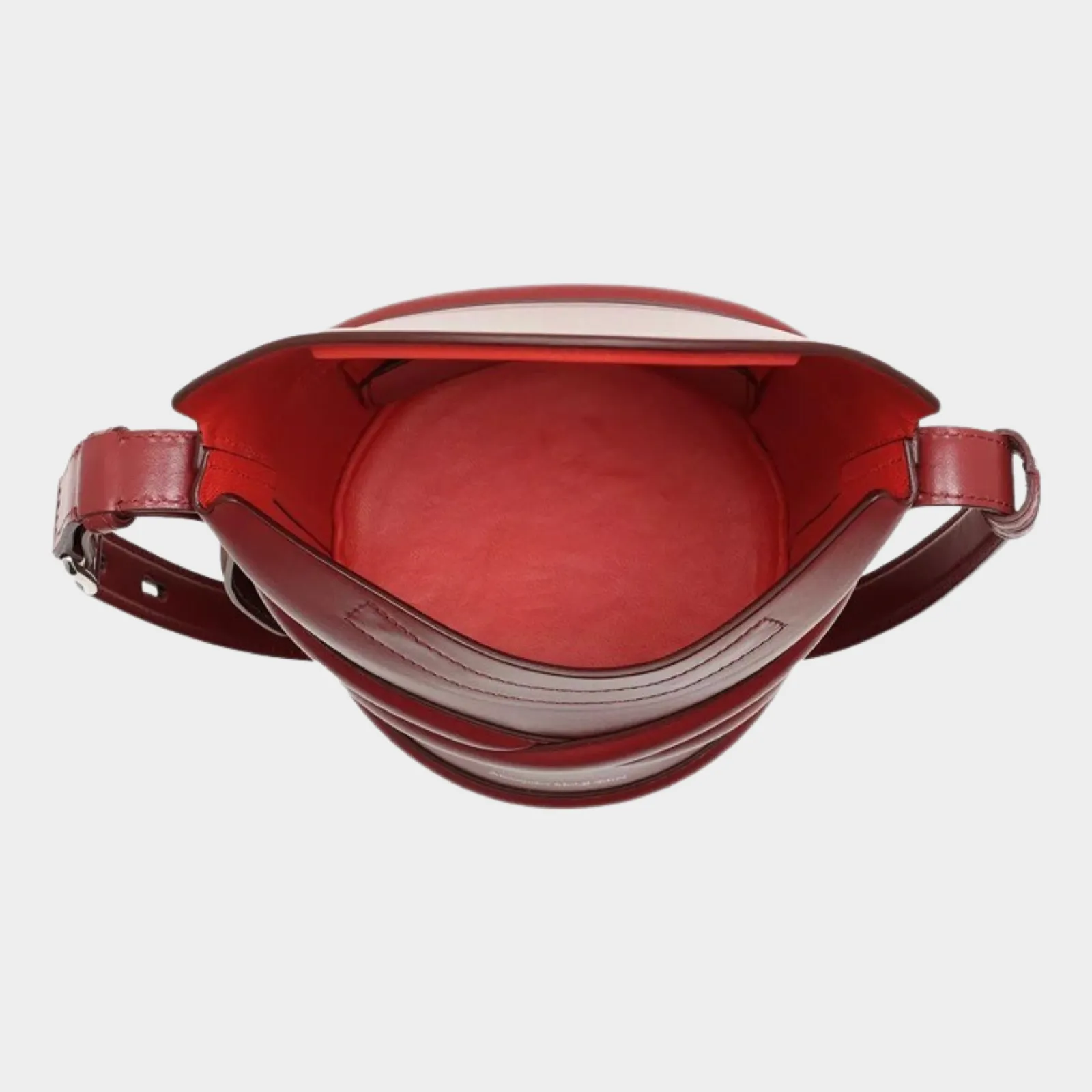 Alexander McQueen women's burgundy leather bucket bag