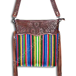 American Darling ADBGZ109R Signature Crossbody Hand Tooled Saddle Blanket Genuine Leather Women Bag Western Handbag Purse