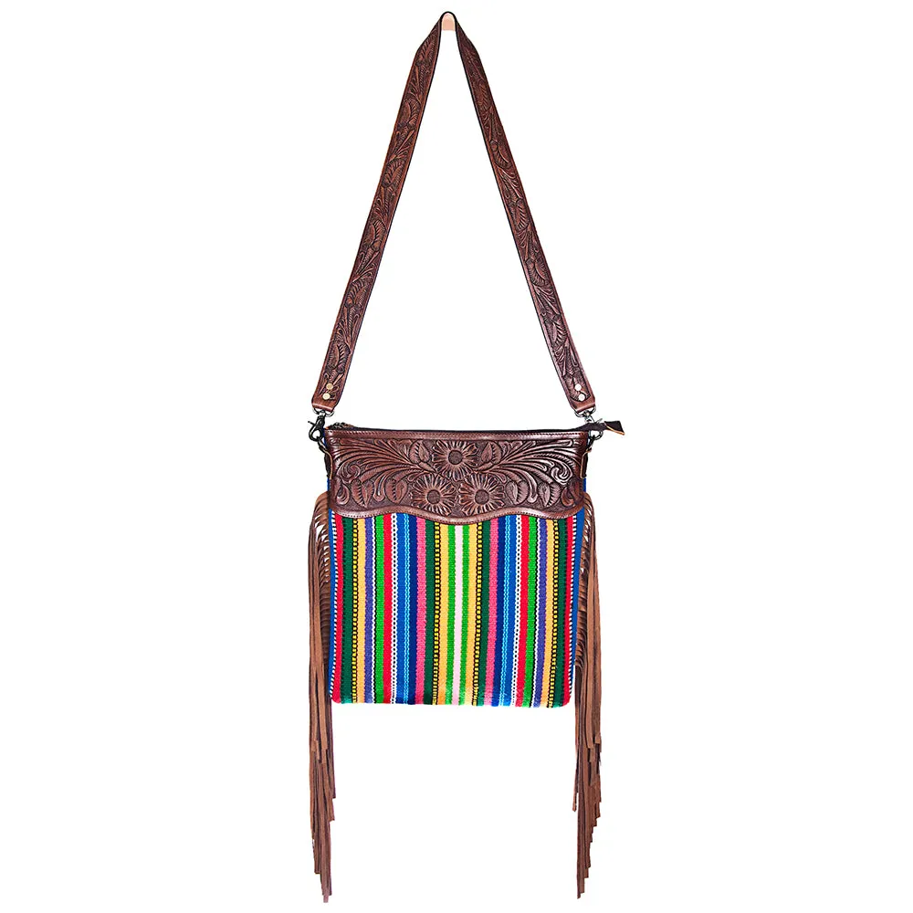 American Darling ADBGZ109R Signature Crossbody Hand Tooled Saddle Blanket Genuine Leather Women Bag Western Handbag Purse
