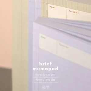 Analogue Keepers BRIEF MEMO Vertical Memo Pad Horizontal Memo Pad grocery List To Do List Daily Checklist  |  80×180 mm 100 Pages