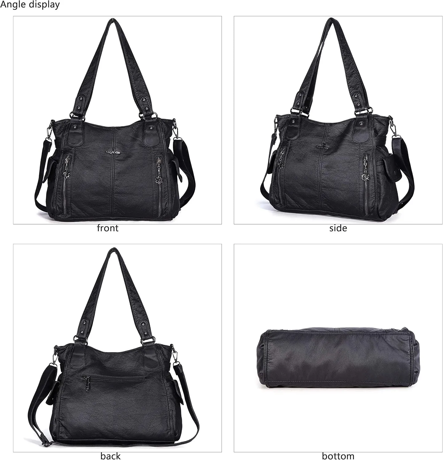 Angel Kiss Handbags for Womens Top-Handle Hobo Purse Roomy Casual Shoulder Bags PU Tote Satchel Purse for Women