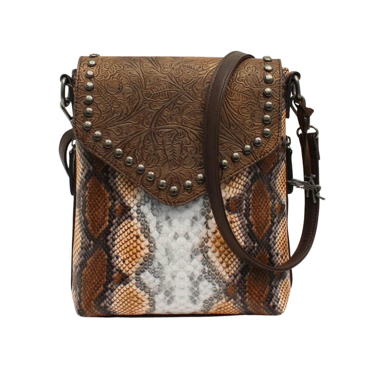 Angel Ranch Brown Python Concealed Carry Messenger Bag  D330000102