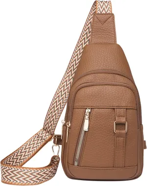 Anti Theft Crossbody Bags for Women 2024 New Upgrade Leather Fanny Pack for Women,Trendy Chest Bag Backpack with Adjustable Strap,cross Body Bag for Hiking Outdoor Sports Travel