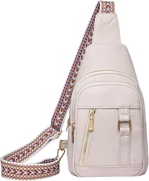 Anti Theft Crossbody Bags for Women 2024 New Upgrade Leather Fanny Pack for Women,trendy Chest Bag Backpack with Adjustable Strap,cross Body Bag for Travel Outdoor Hiking Sports