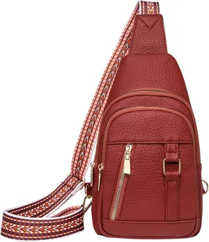 Anti Theft Crossbody Bags for Women 2024 New Upgrade Leather Fanny Pack for Women,trendy Chest Bag Backpack with Adjustable Strap,cross Body Bag for Travel Outdoor Hiking Sports