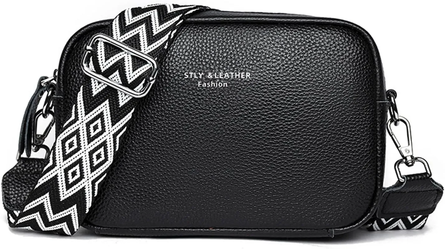 Anti Theft Crossbody Bags for Women Crossbody Purses and Handbags Lightweight Pocketbook Multi Compartment Purse(Black)