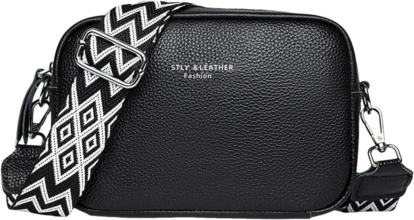 Anti Theft Crossbody Bags for Women Crossbody Purses and Handbags Lightweight Pocketbook Multi Compartment Purse(Black)