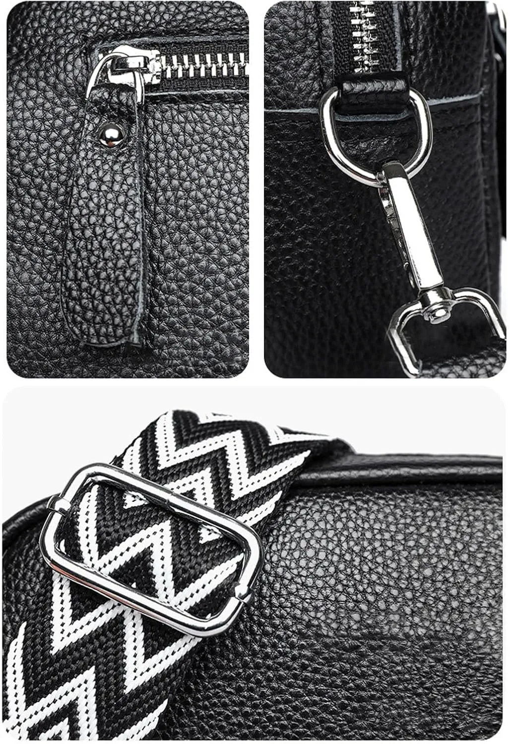 Anti Theft Crossbody Bags for Women Crossbody Purses and Handbags Lightweight Pocketbook Multi Compartment Purse(Black)