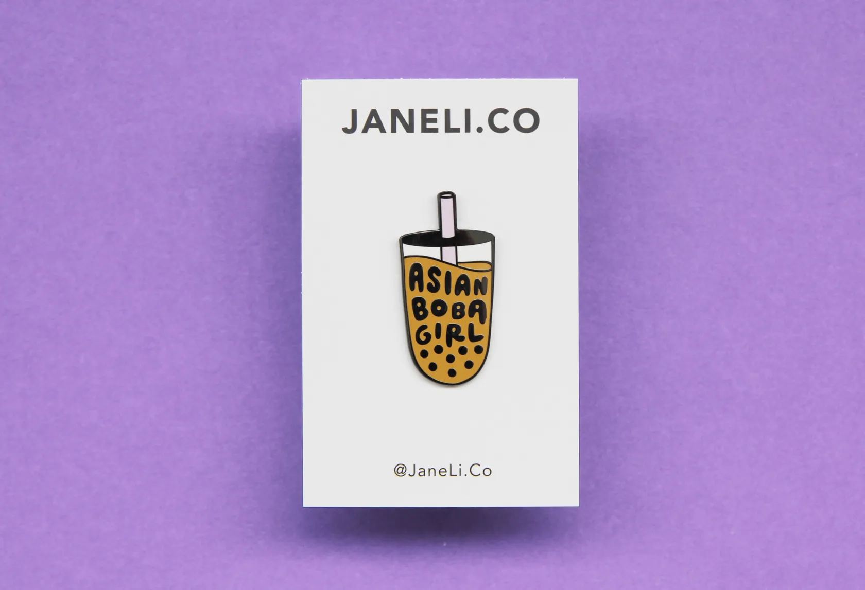Asian Boba Girl Pin