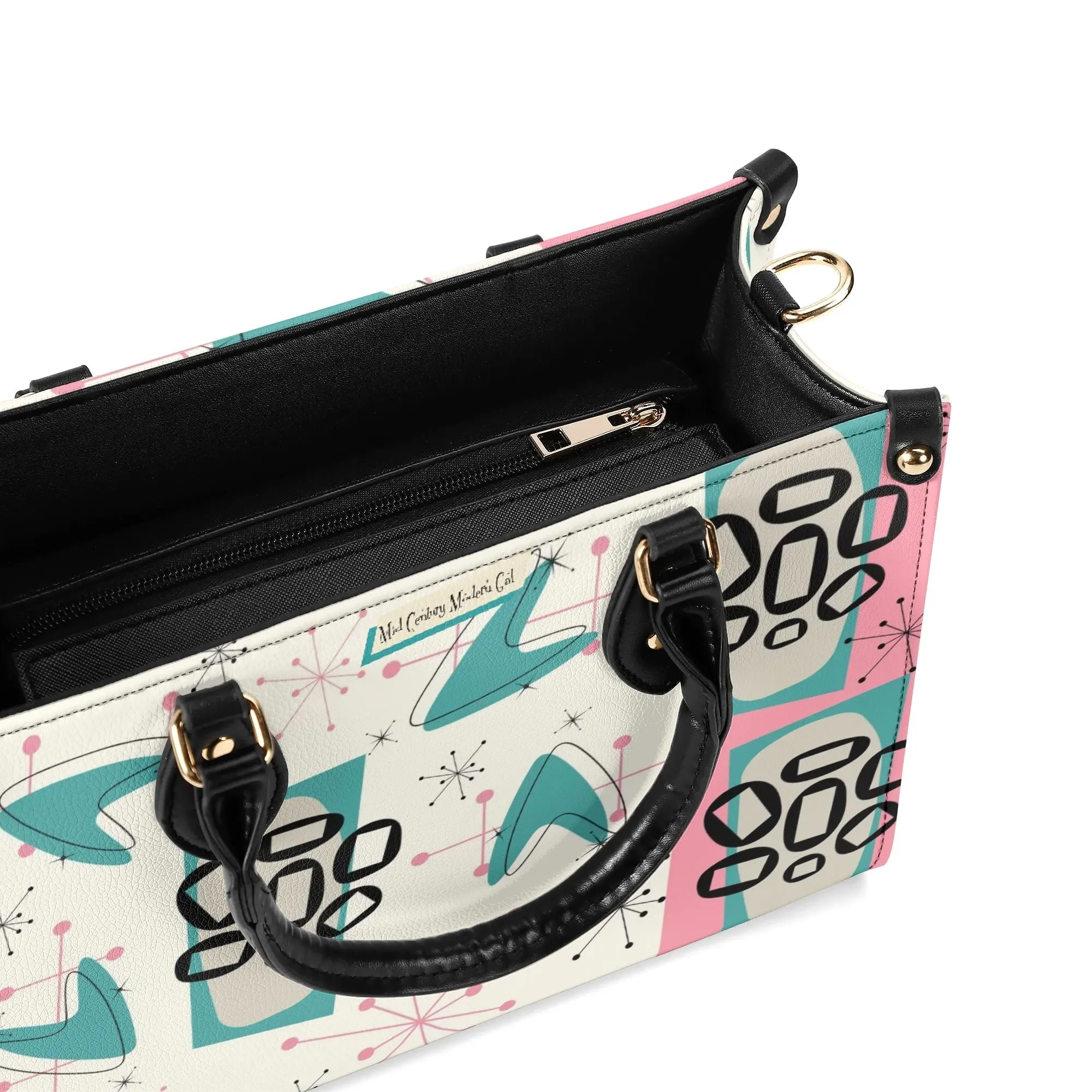 Atomic 50s Kitschy Cat, Mid Century Modern Handbag, Shoulder Bag, BY MCM Gal