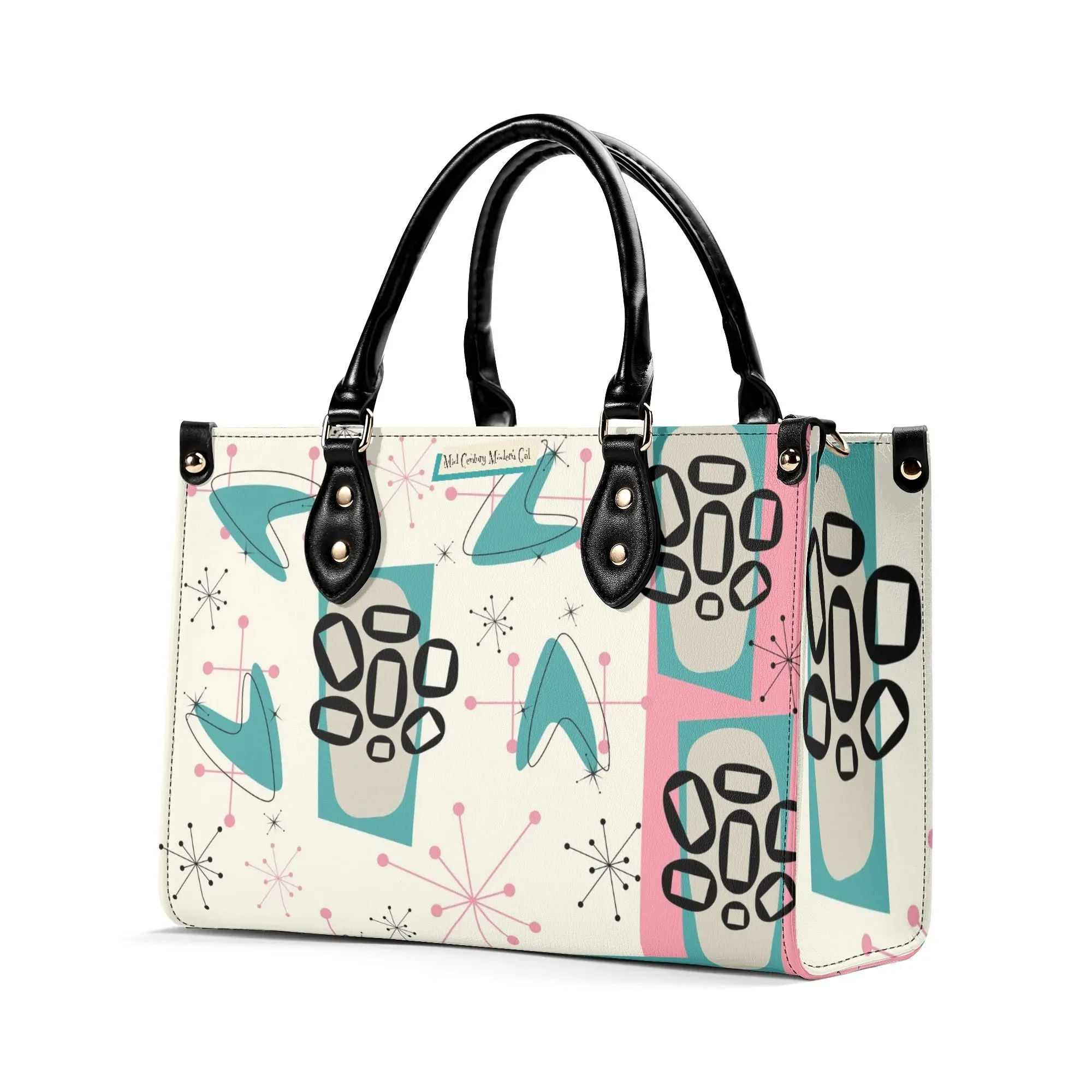 Atomic 50s Kitschy Cat, Mid Century Modern Handbag, Shoulder Bag, BY MCM Gal