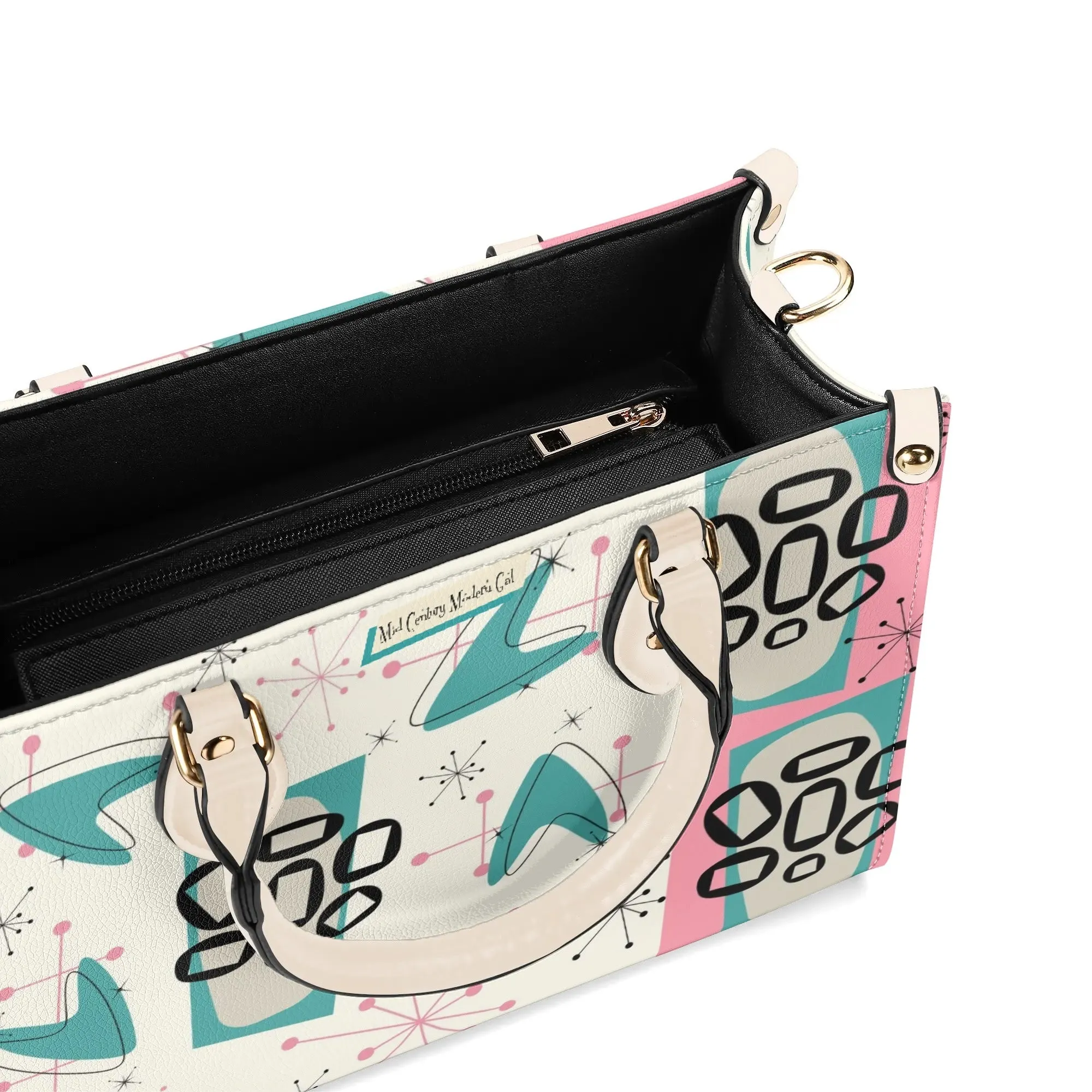 Atomic 50s Kitschy Cat, Mid Century Modern Handbag, Shoulder Bag, BY MCM Gal