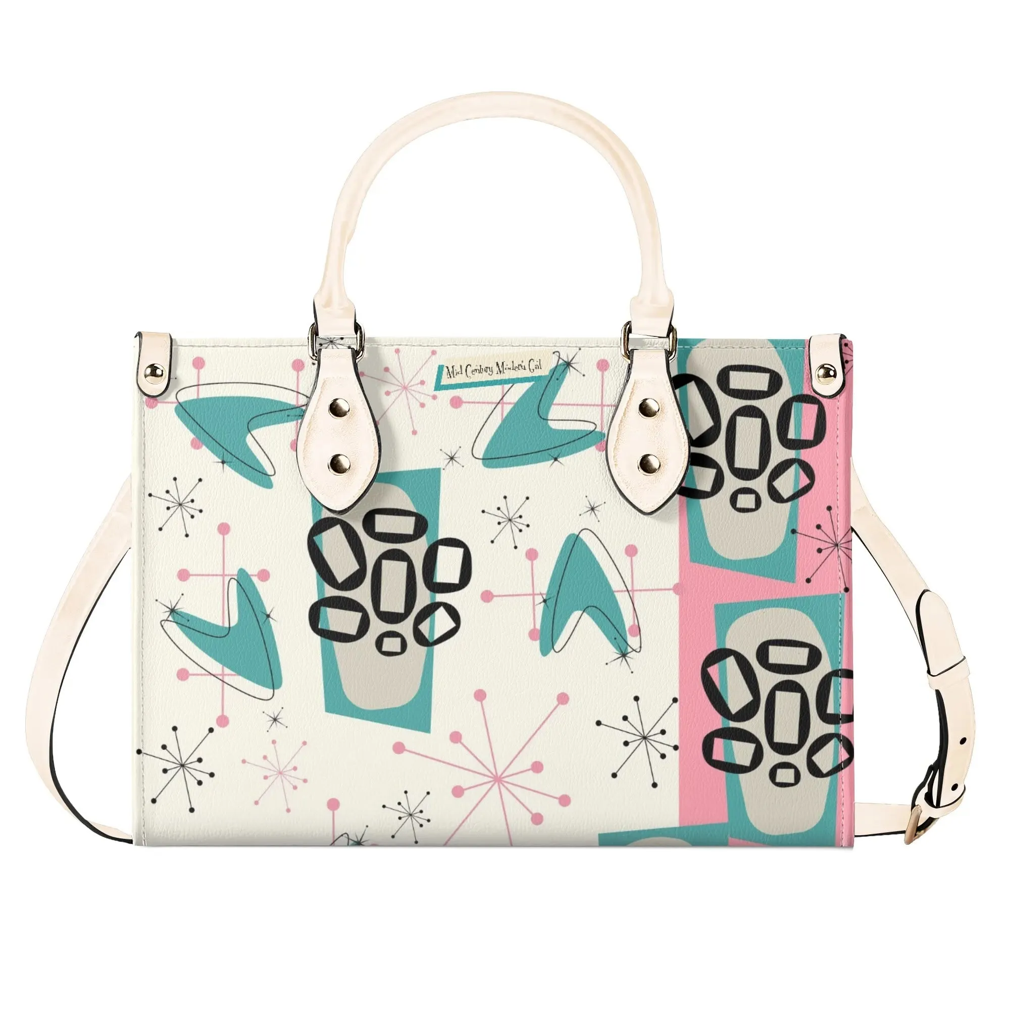 Atomic 50s Kitschy Cat, Mid Century Modern Handbag, Shoulder Bag, BY MCM Gal