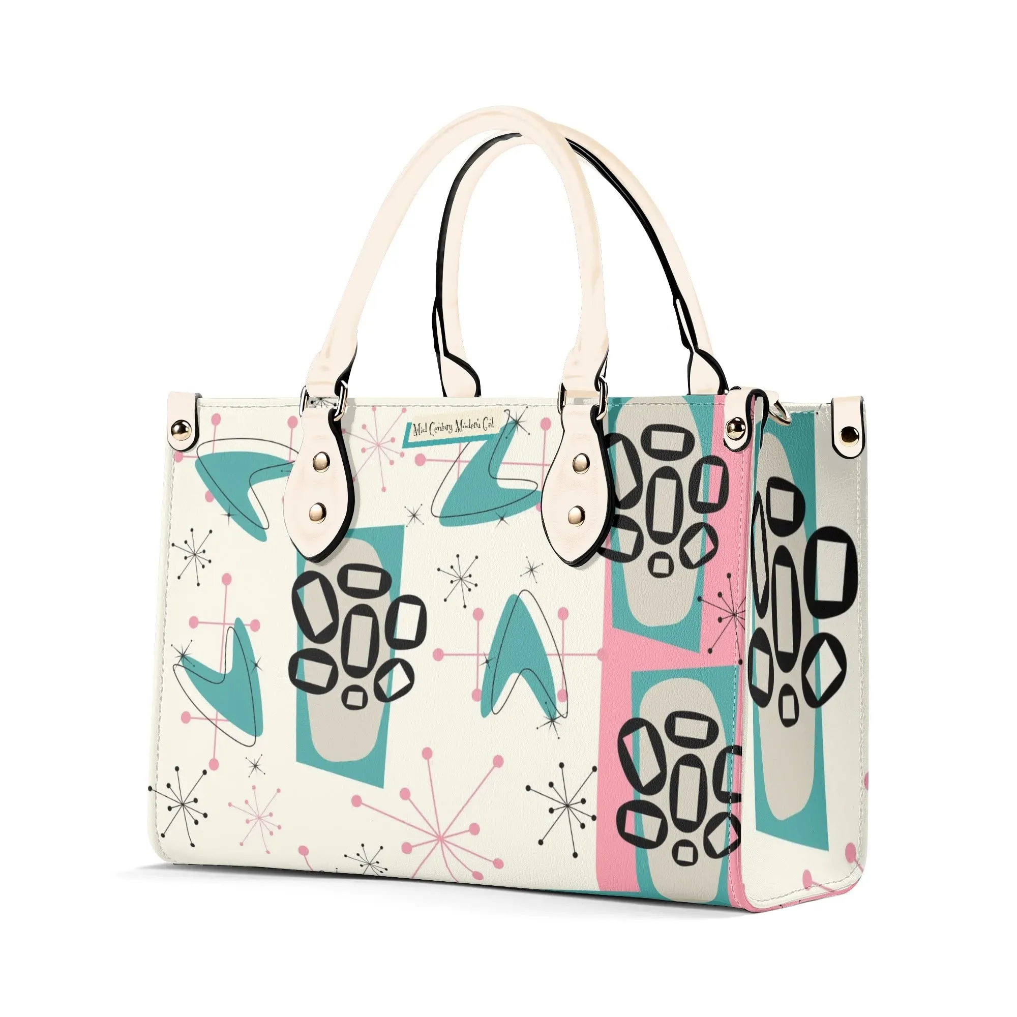 Atomic 50s Kitschy Cat, Mid Century Modern Handbag, Shoulder Bag, BY MCM Gal