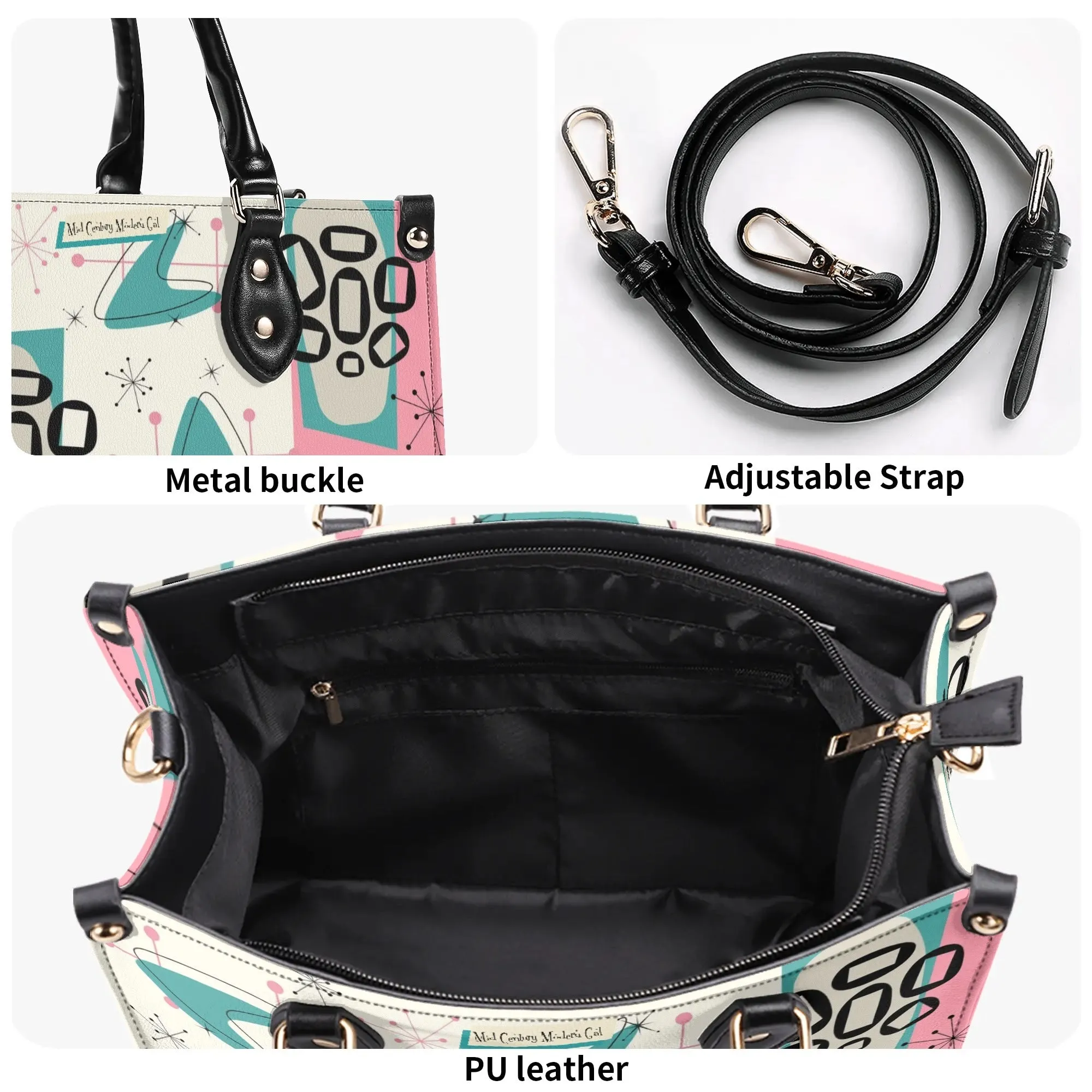 Atomic 50s Kitschy Cat, Mid Century Modern Handbag, Shoulder Bag, BY MCM Gal