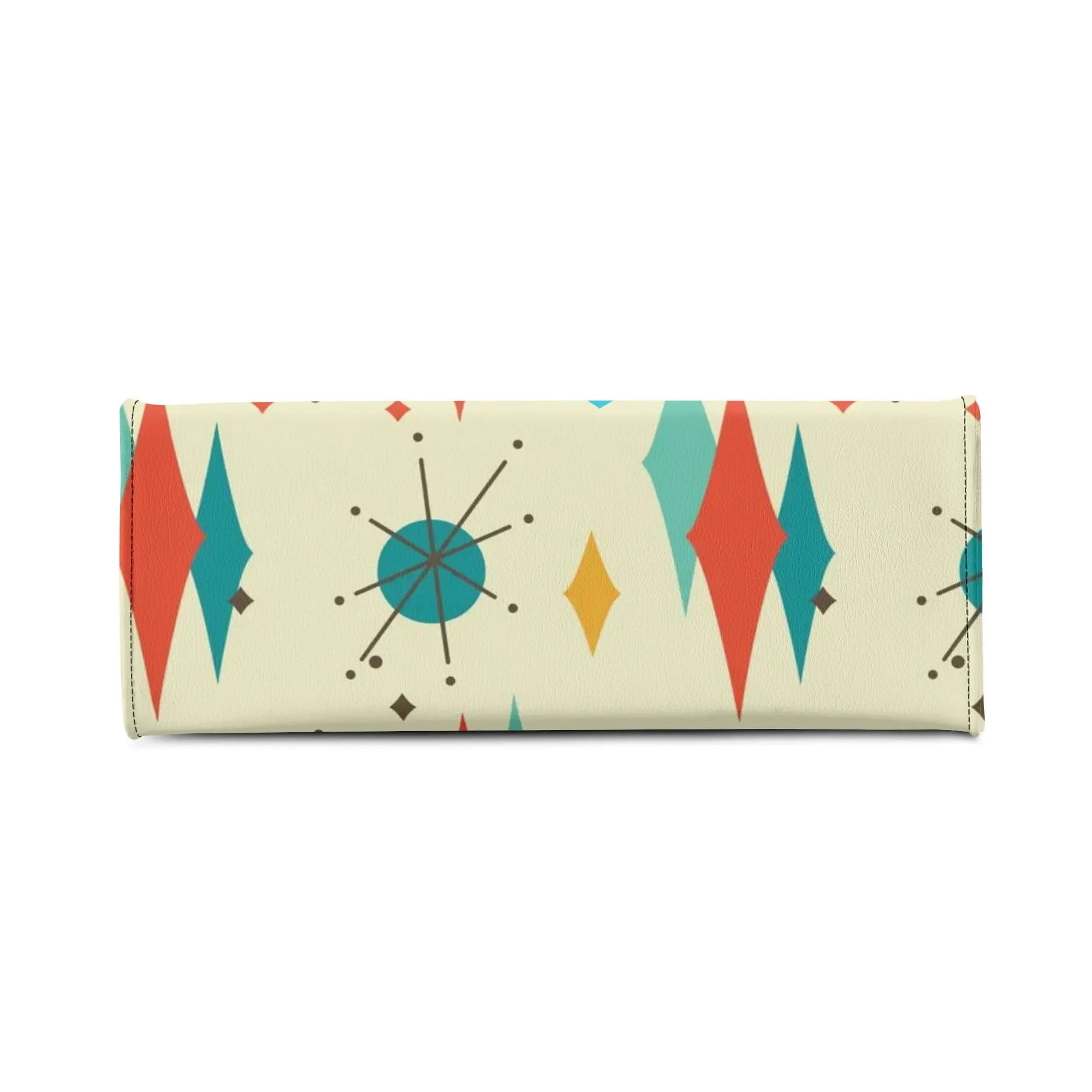 Atomic Cat Satchel, Mid Century Modern Franciscan Diamond Starburst Handbag, Retro Shoulder Bag