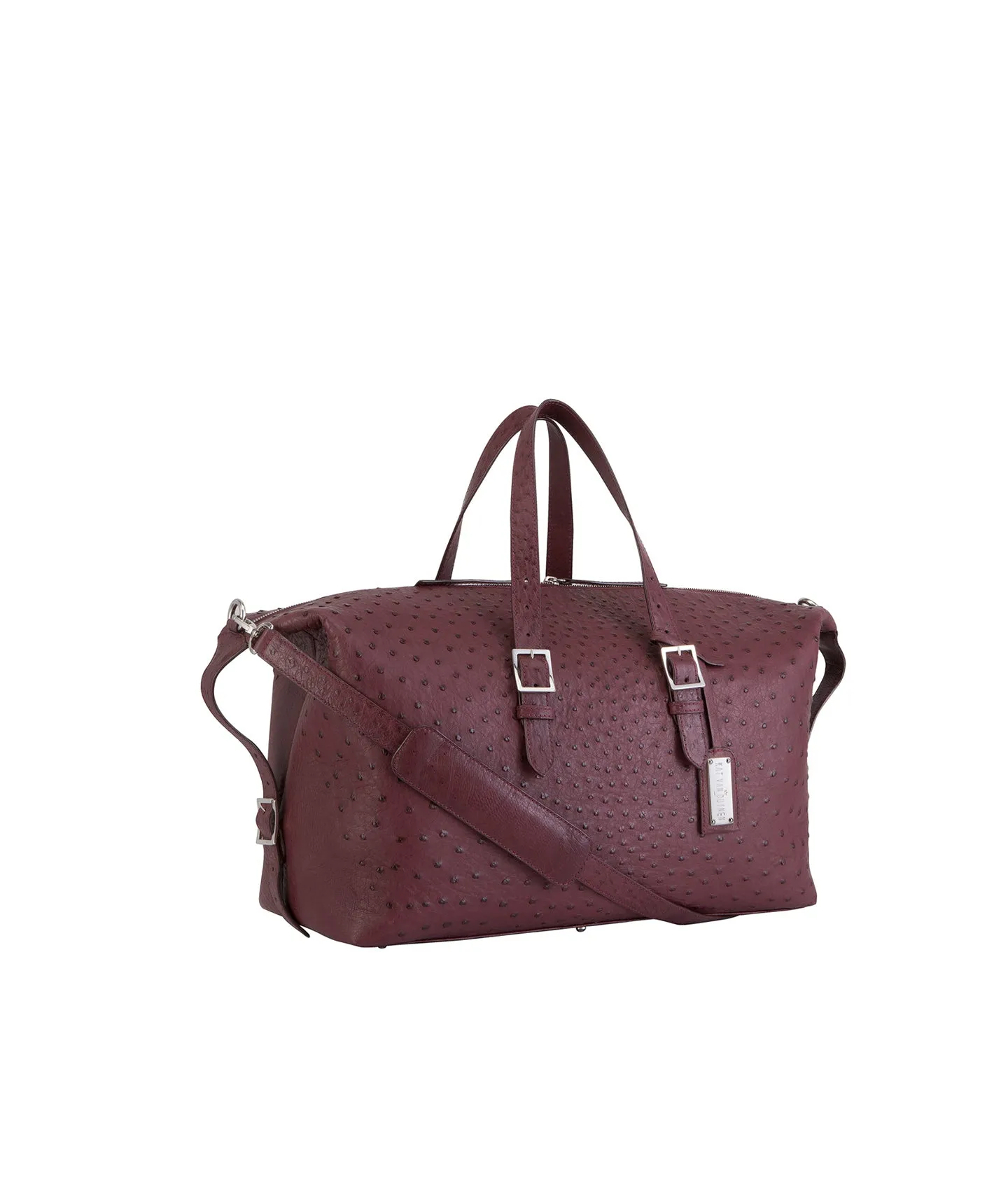 Aubergine Ostrich | 'Ebusuku' Unisex Weekend Bag