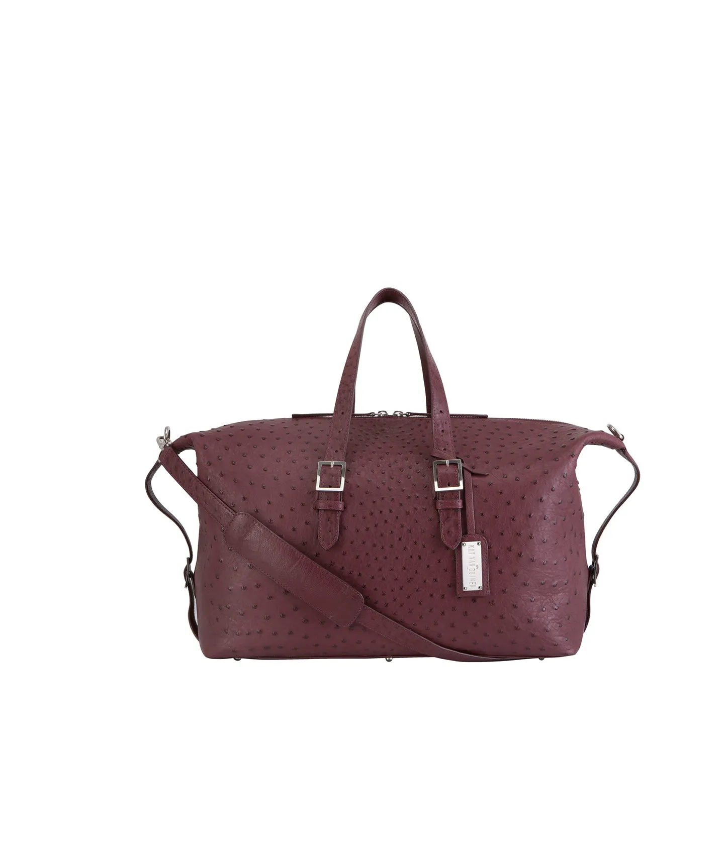 Aubergine Ostrich | 'Ebusuku' Unisex Weekend Bag