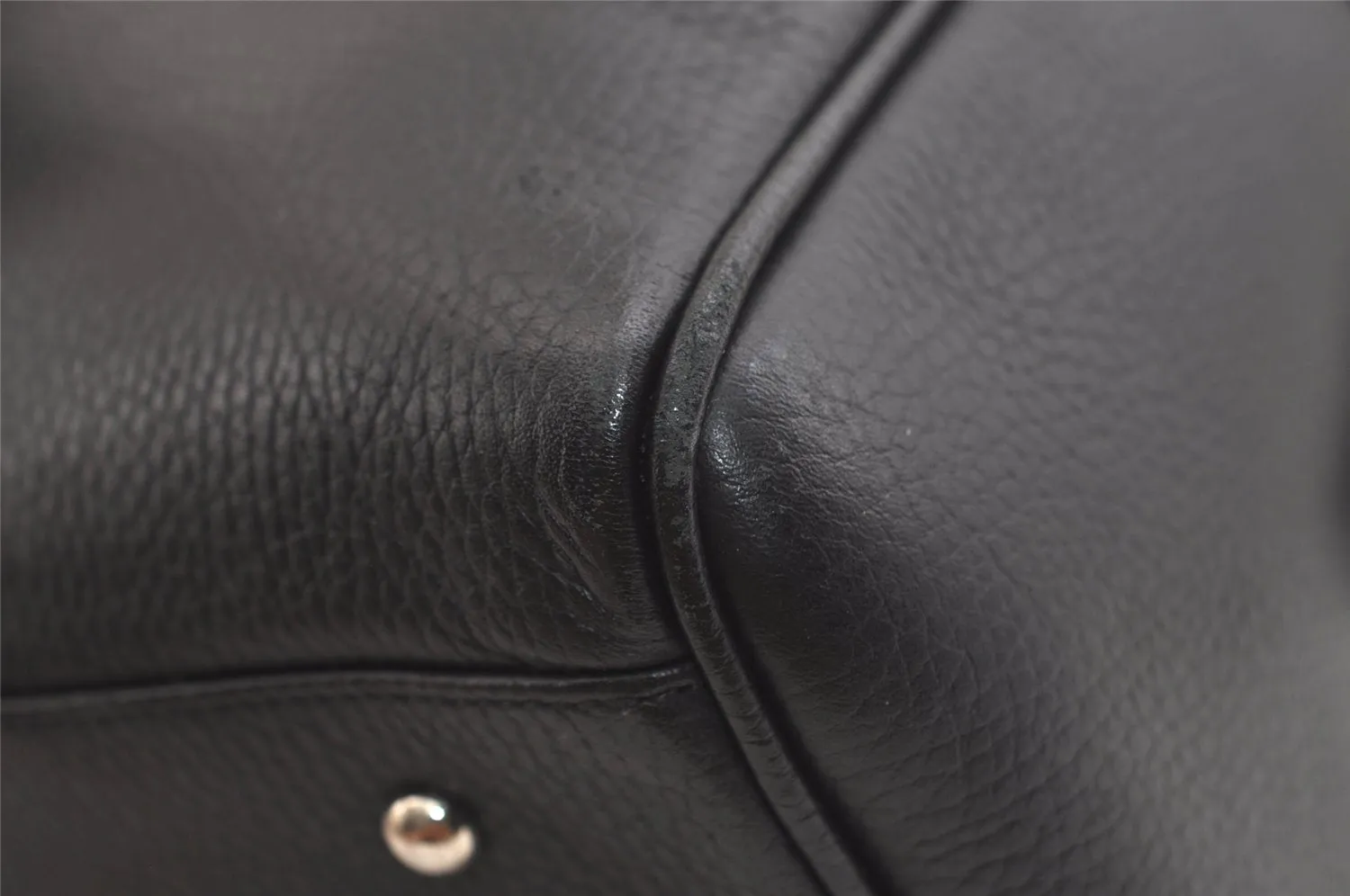 Authentic BURBERRY Vintage Leather Hand Boston Bag Black 4741K