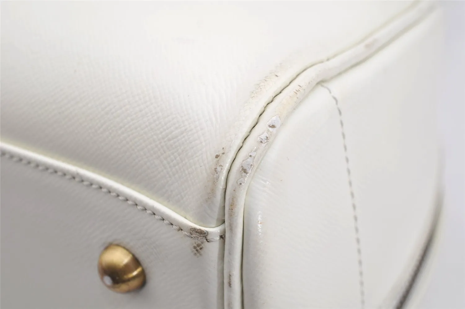Authentic BURBERRY Vintage Leather Shoulder Hand Boston Bag White 4217I