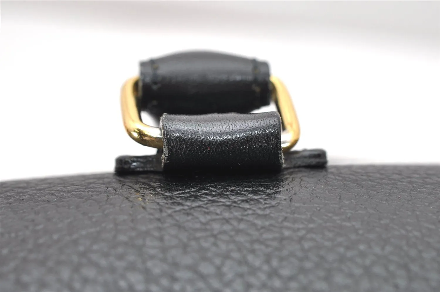 Authentic Burberrys Vintage Leather Hand Boston Bag Purse Black 5442K