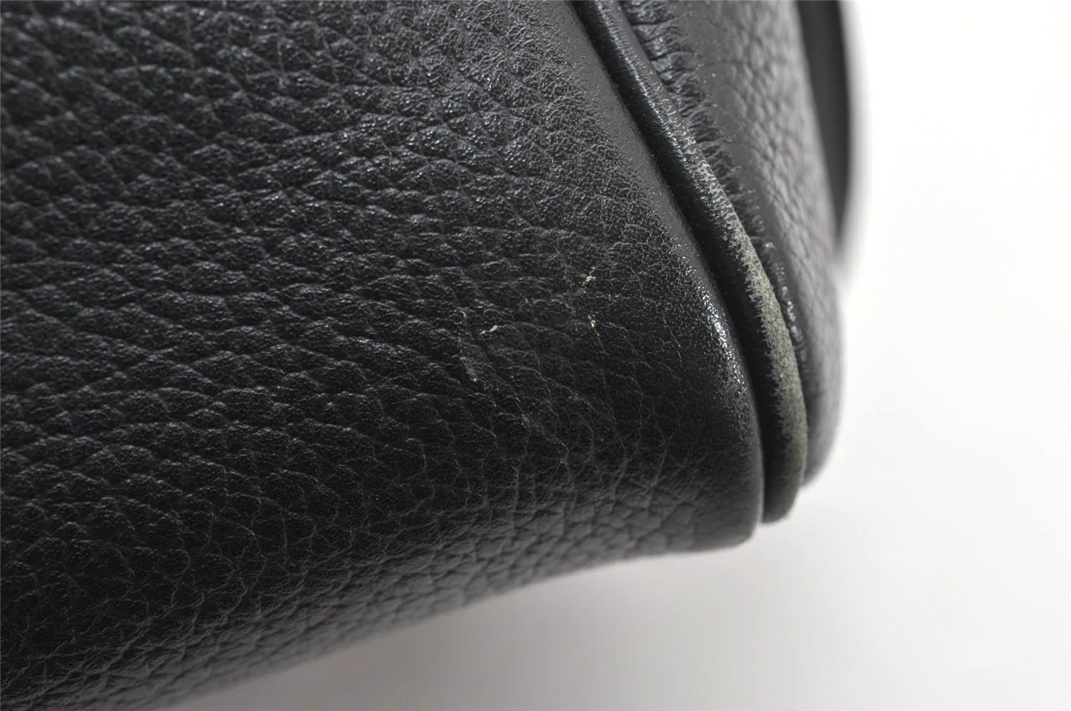 Authentic Burberrys Vintage Leather Hand Boston Bag Purse Black 5442K