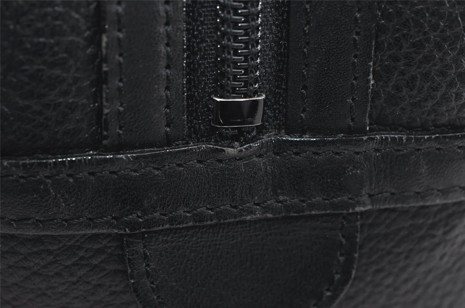 Authentic Burberrys Vintage Leather Hand Boston Bag Purse Black 5442K