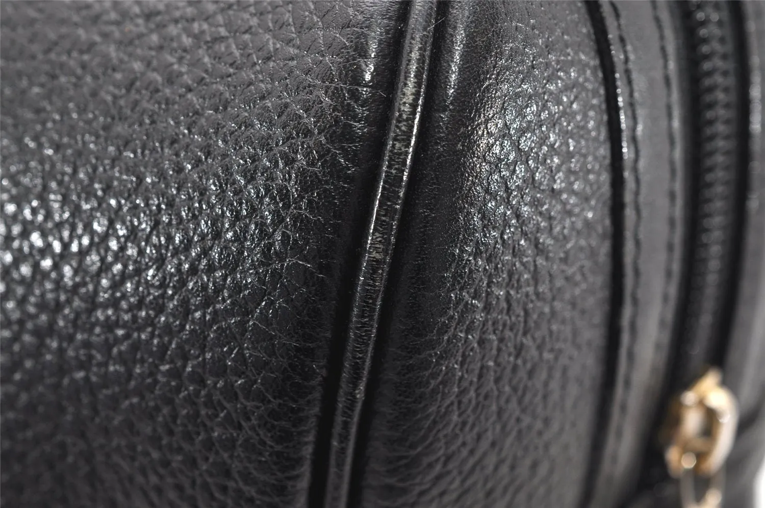 Authentic Burberrys Vintage Leather Hand Boston Bag Purse Black 5442K