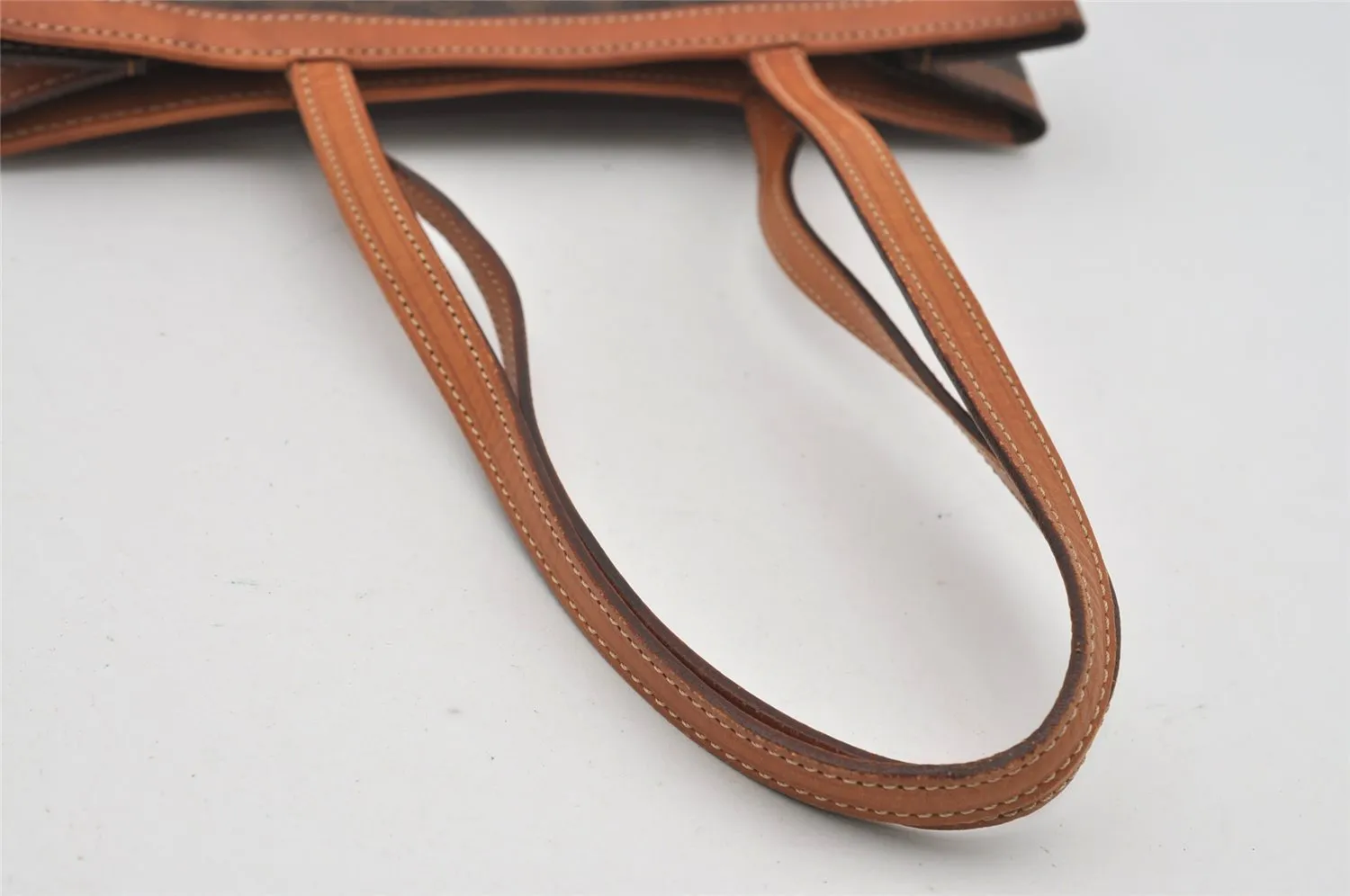 Authentic CELINE Macadam Blason Shoulder Tote Bag PVC Leather Brown 1737I